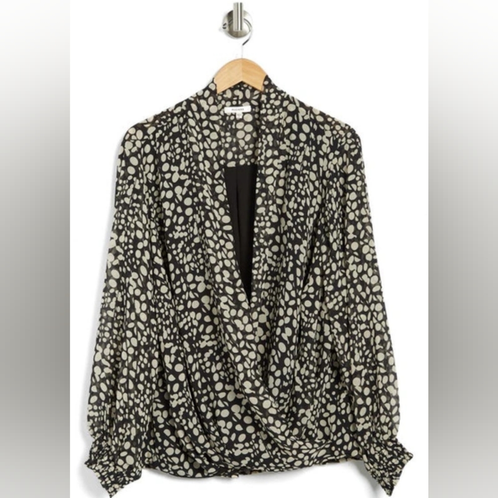 Pleione Print Sheer Blouse NWOT